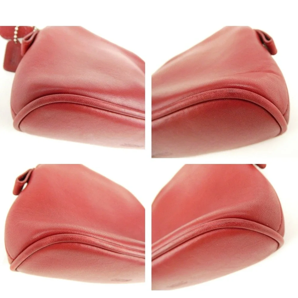 Coach red leather